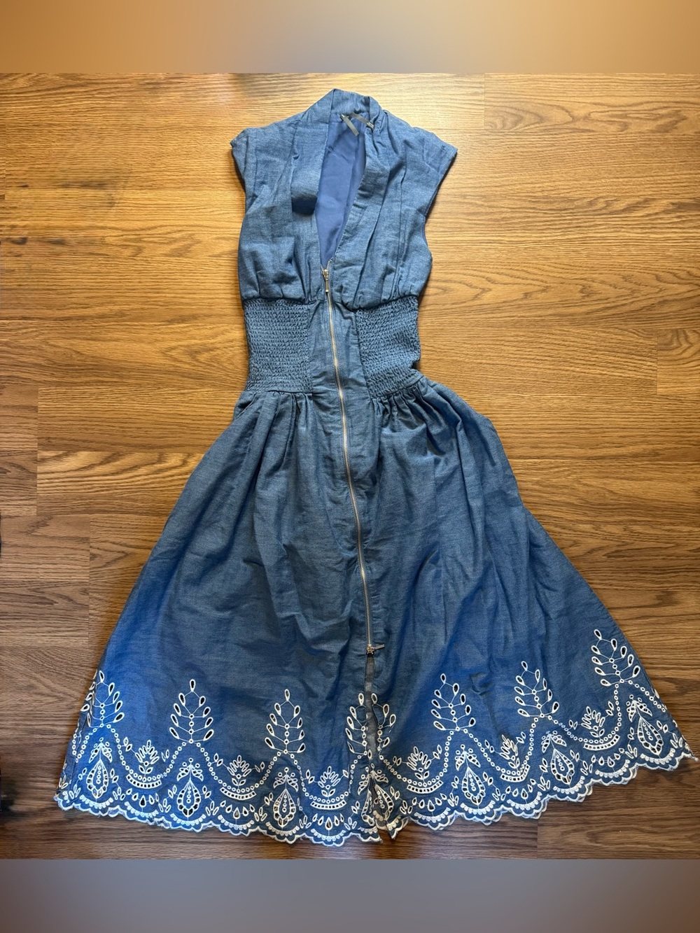 Tommie Denim Eyelet Trim Dress by Anthropologie
